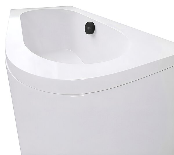 BPS-koupelny Akrylátová asymetrická vana s krycím panelem EBI 150L P BL 150x75 cm LEVÁ, bílá/černá