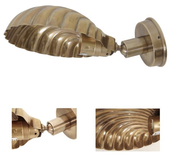 Nástěnná lampa Shell Barva: mosaz antik
