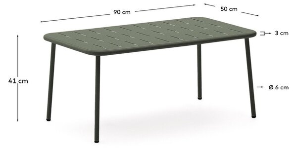 Ocelový zahradní konferenční stolek 50x90 cm Zivia – Kave Home