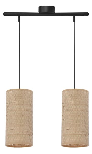 Béžové závěsné svítidlo s ratanovým stínidlem ø 12 cm Fleri – Candellux Lighting