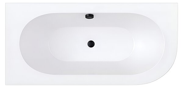 BPS-koupelny Akrylátová asymetrická vana s krycím panelem EBI 150L P BL 150x75 cm LEVÁ, bílá/černá