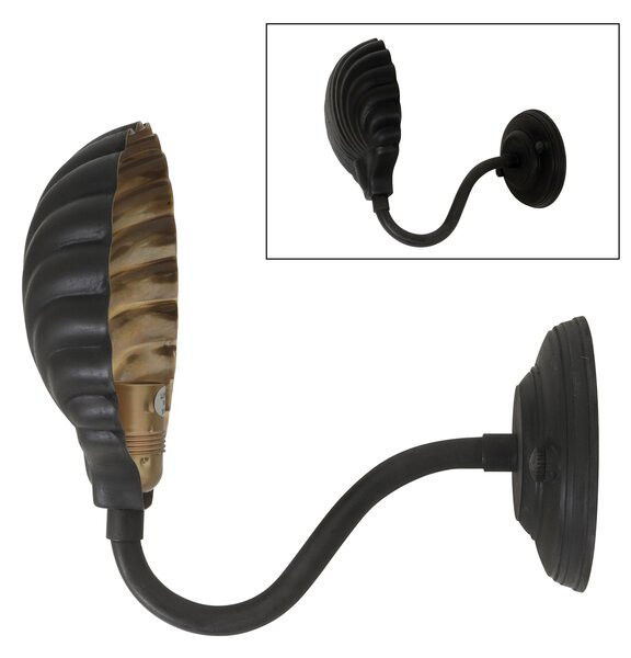 Nástěnná lampa Shell 2 Barva: spálená černá