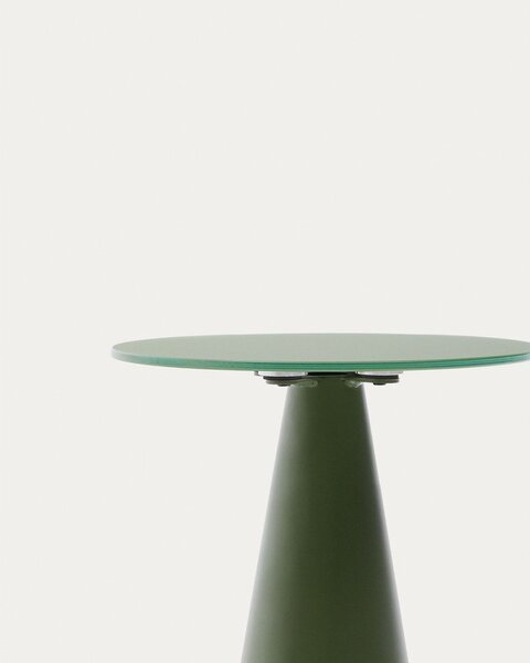 Kulatý odkládací stolek se skleněnou deskou ø 35 cm Wilshire – Kave Home