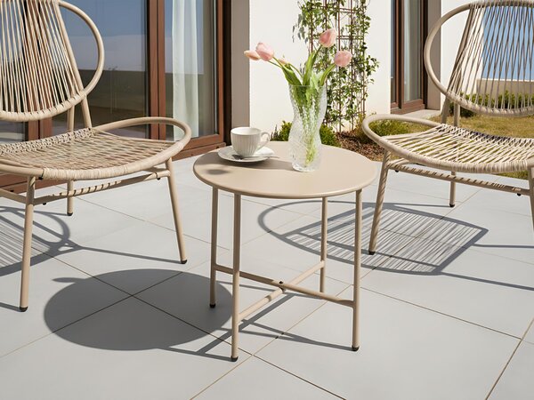 Bistro stolek OVARO 50 cm 50 cm Kov Béžová
