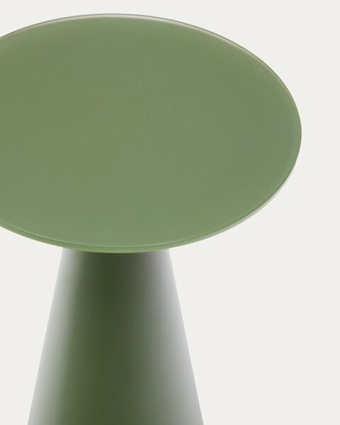 Kulatý odkládací stolek se skleněnou deskou ø 35 cm Wilshire – Kave Home