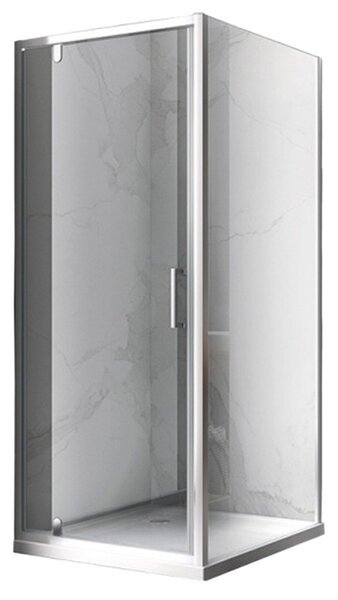 BPS-koupelny Čtvercový sprchový kout KZ04C 90x90 chrom/transparent + vanička RIKO BL černá