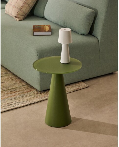 Kulatý odkládací stolek se skleněnou deskou ø 35 cm Wilshire – Kave Home