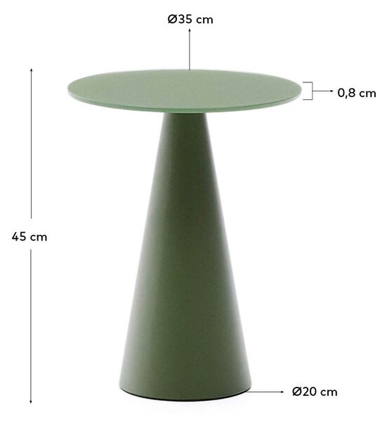 Kulatý odkládací stolek se skleněnou deskou ø 35 cm Wilshire – Kave Home