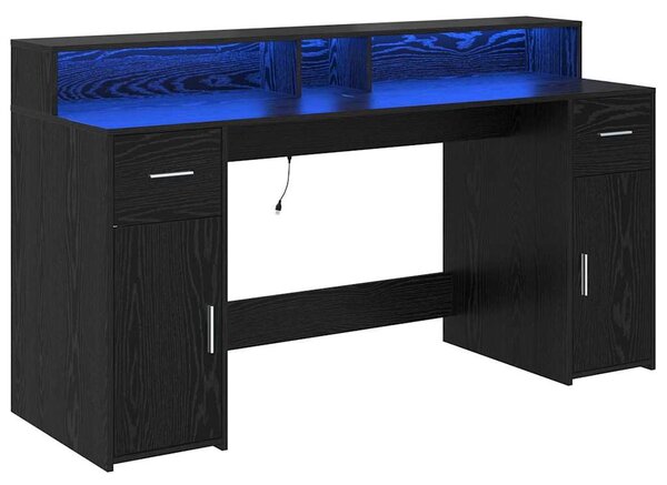 Stůl se zásuvkou Černý dub 160 x 55 x 91 cm Kompozitní dřevo 3365615