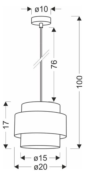 Závěsné svítidlo s textilním stínidlem v černo-přírodní barvě ø 20 cm Twin – Candellux Lighting