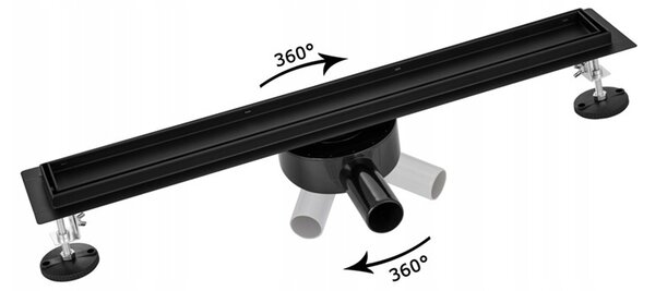 BPS-koupelny Sprchový odtokový žlab DL03 SLIM BL 60 cm, černý