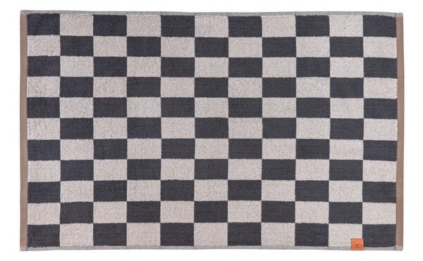 Antracitová/béžová koupelnová předložka do sprchy z bio bavlny 50x80 cm Retro – Mette Ditmer Denmark