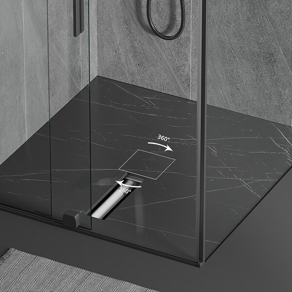 BPS-koupelny Čtvercový sprchový odtokový žlab DL07 360 FIX G1 BL 10x10 cm, černý