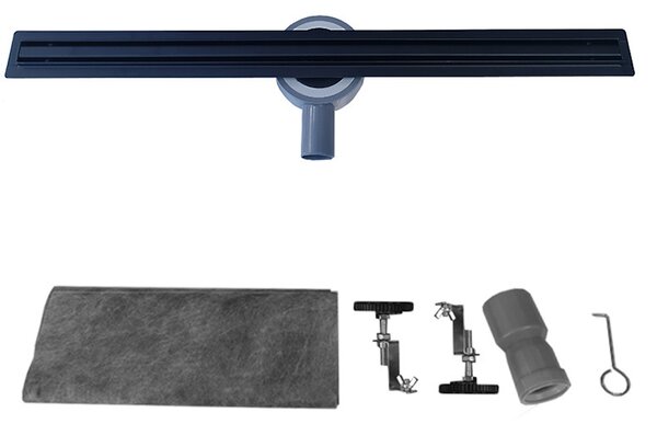 BPS-koupelny Sprchový odtokový žlab DL03 SLIM BL 60 cm, černý
