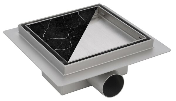 BPS-koupelny Čtvercový sprchový odtokový žlab 2in1 DL06 FIX G1 ST 15x15 cm, satén