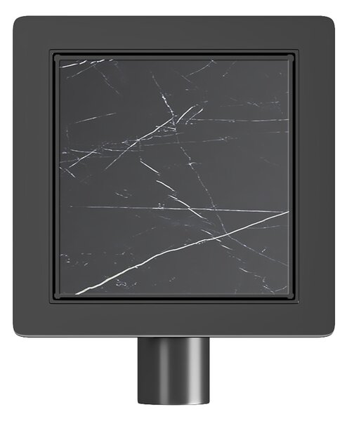 BPS-koupelny Čtvercový sprchový odtokový žlab 2in1 DL06 FIX G1 BL 15x15 cm, černý