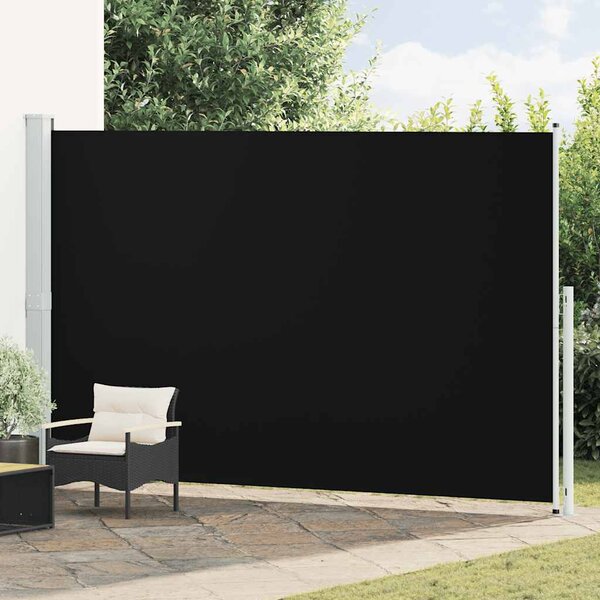 Zatahovací boční markýza/zástěna 220 x 514 cm černá 313429