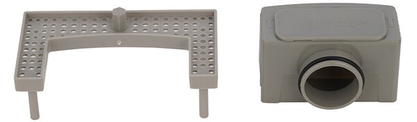BPS-koupelny Čtvercový sprchový odtokový žlab 2in1 DL06 FIX G1 ST 15x15 cm, satén