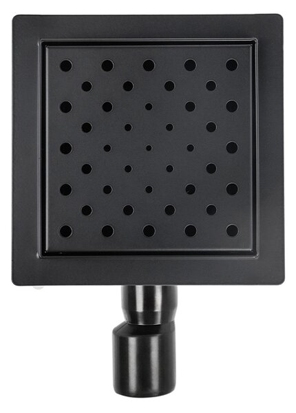 BPS-koupelny Čtvercový sprchový odtokový žlab DL06 CIRCLE G7 BL 15x15 cm, černý