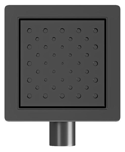 BPS-koupelny Čtvercový sprchový odtokový žlab DL06 CIRCLE G7 BL 15x15 cm, černý