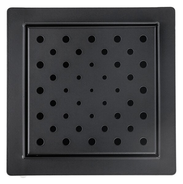 BPS-koupelny Čtvercový sprchový odtokový žlab DL06 CIRCLE G7 BL 15x15 cm, černý