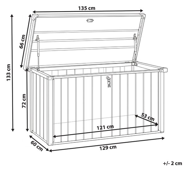 Úložný box BUGGIO 135 cm 60 cm Kov Hnědá