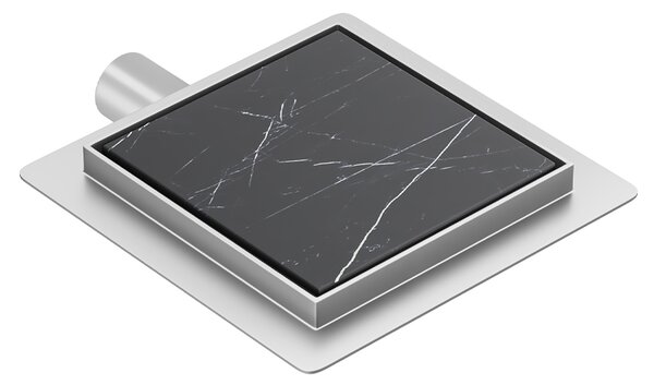 BPS-koupelny Čtvercový sprchový odtokový žlab 2in1 DL06 FIX G1 ST 15x15 cm, satén