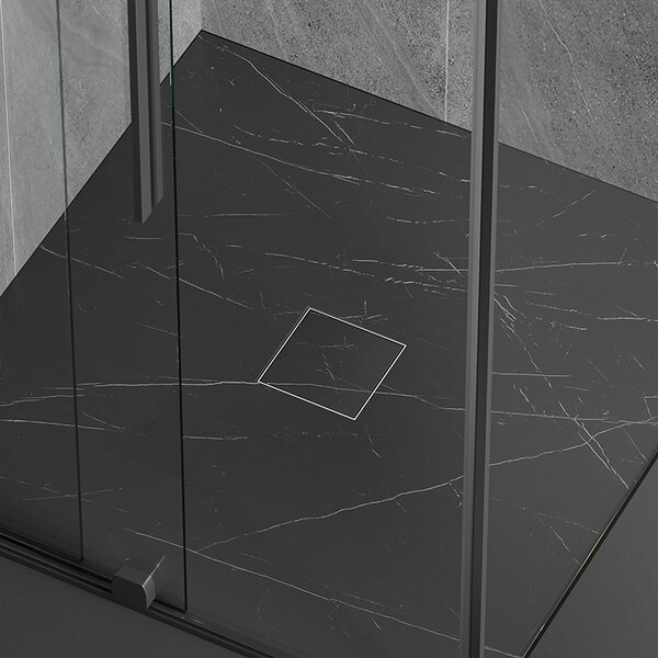 BPS-koupelny Čtvercový sprchový odtokový žlab 2in1 DL06 FIX G1 ST 15x15 cm, satén