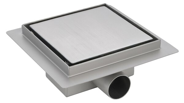 BPS-koupelny Čtvercový sprchový odtokový žlab 2in1 DL06 FIX G1 ST 15x15 cm, satén