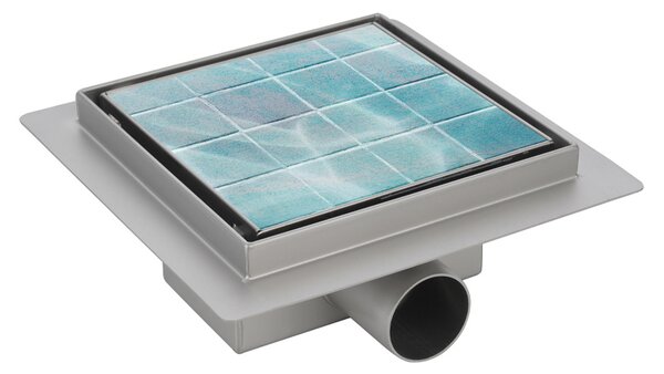 BPS-koupelny Čtvercový sprchový odtokový žlab 2in1 DL06 FIX G1 ST 15x15 cm, satén