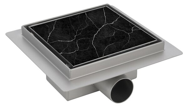 BPS-koupelny Čtvercový sprchový odtokový žlab 2in1 DL06 FIX G1 ST 15x15 cm, satén