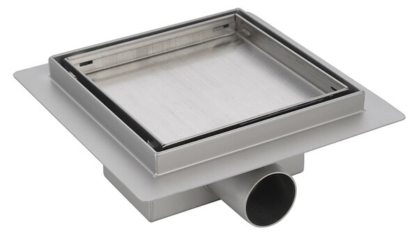 BPS-koupelny Čtvercový sprchový odtokový žlab 2in1 DL06 FIX G1 ST 15x15 cm, satén
