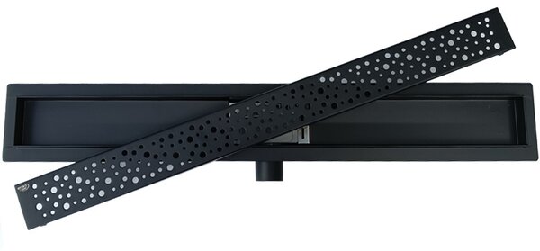 BPS-koupelny Sprchový odtokový žlab DL01 WAVE G5 BL 70 cm, černý