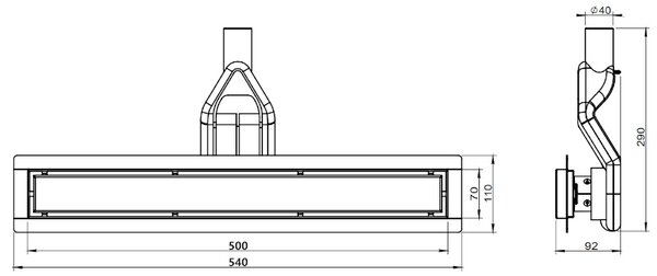 BPS-koupelny Sprchový odtokový žlab 2in1 DL05 360 FIX G1 ST 50 cm, satén