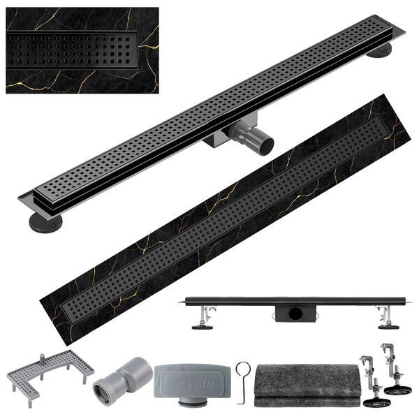 BPS-koupelny Sprchový odtokový žlab DL01 QUBE G3 BL 50 cm, černý