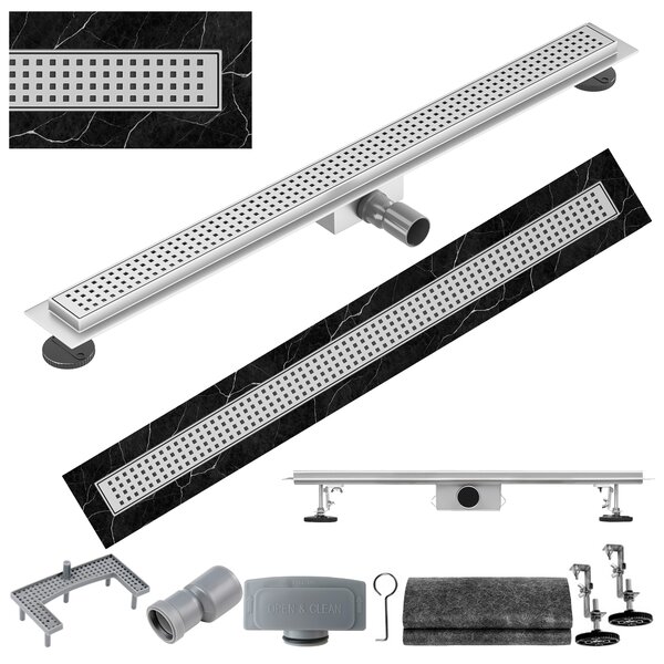 BPS-koupelny Sprchový odtokový žlab DL01 QUBE G3 ST 50 cm, satén