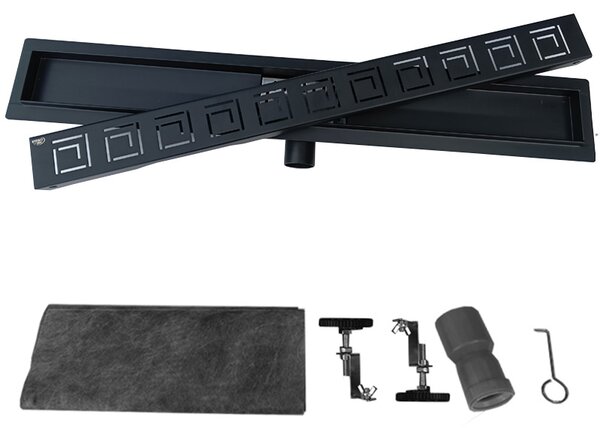 BPS-koupelny Sprchový odtokový žlab DL01 SIGMA G5 BL 70 cm, černý