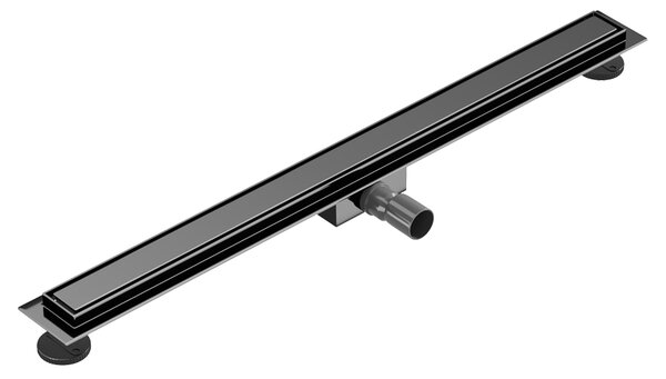 BPS-koupelny Sprchový odtokový žlab 2in1 DL01 GLASS BL 50 cm, černý