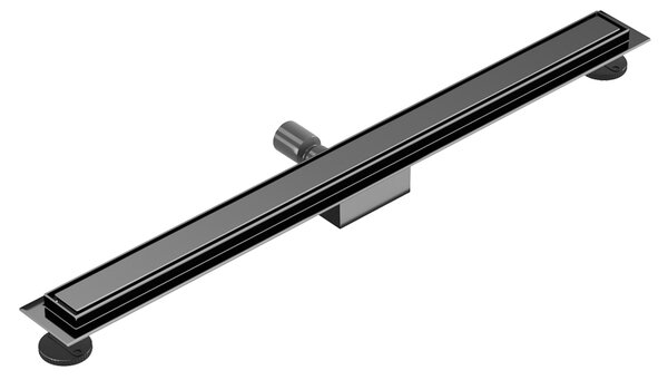 BPS-koupelny Sprchový odtokový žlab 2in1 DL01 GLASS BL 50 cm, černý