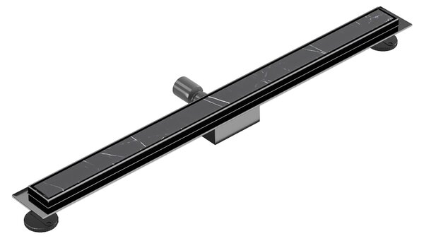 BPS-koupelny Sprchový odtokový žlab 2in1 DL01 FIX G1 BL 50 cm, černý