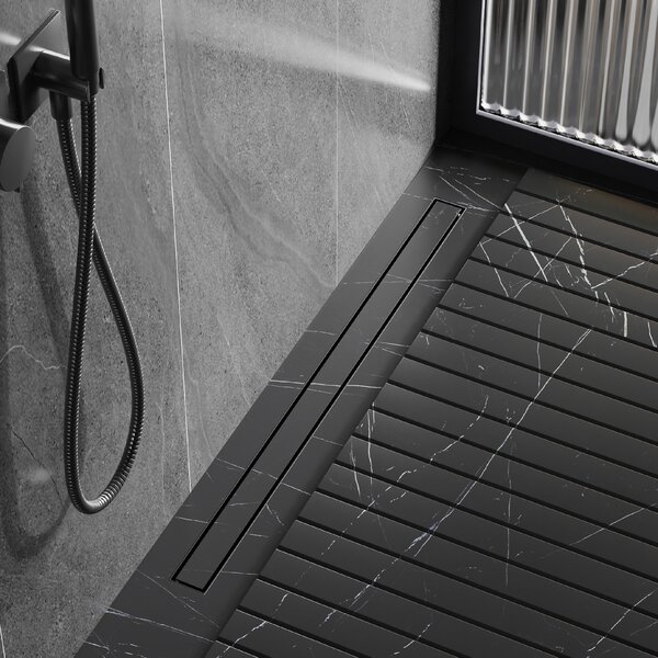 BPS-koupelny Sprchový odtokový žlab 2in1 DL01 FIX G1 BL 50 cm, černý