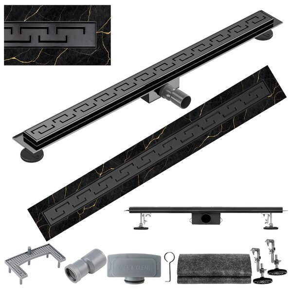 BPS-koupelny Sprchový odtokový žlab DL01 DELTA G4 BL 80 cm, černý