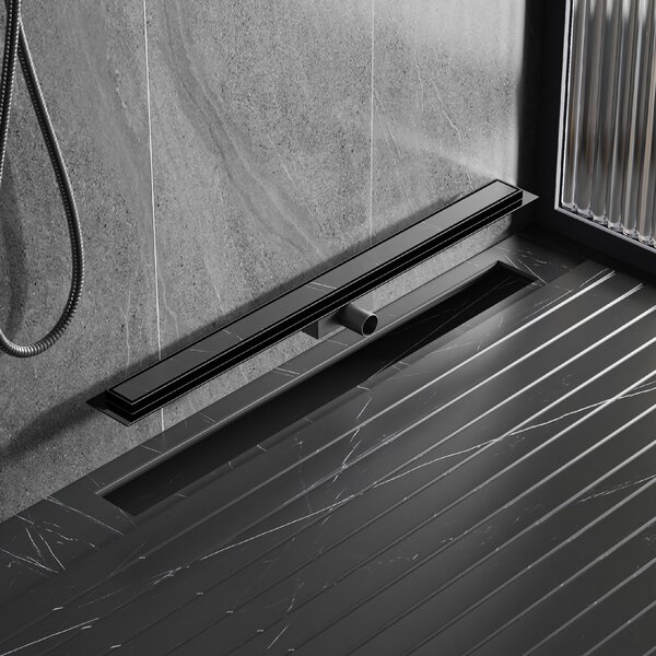 BPS-koupelny Sprchový odtokový žlab 2in1 DL01 FIX G1 BL 50 cm, černý