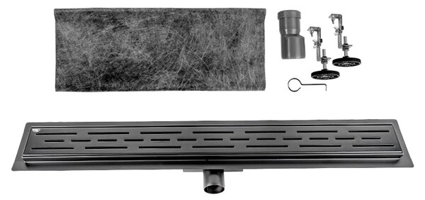 BPS-koupelny Sprchový odtokový žlab DL01 CLASSIC G2 BL 50 cm, černá