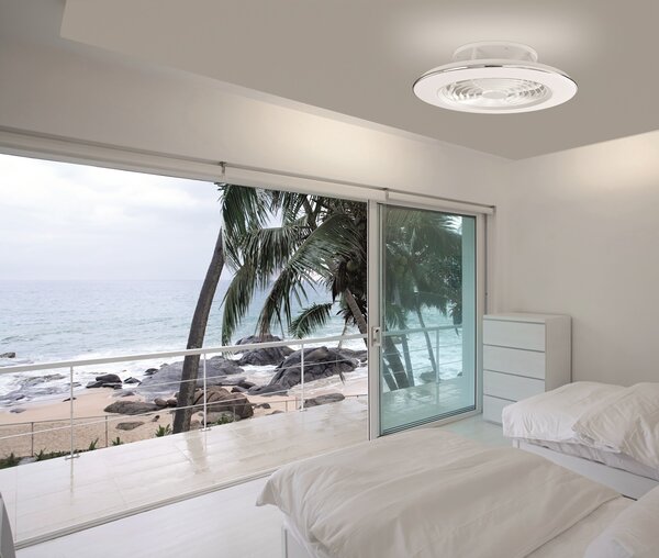 Mantra 6705 Alisio, stropní svítidlo s ventilátorem a dálkovým ovladačem, LED 70W 2700K-5000K, bílá, průměr 63cm