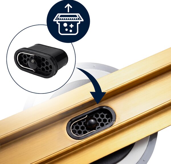BPS-koupelny Sprchový odtokový žlab DL03 SLIM GL 90 cm, zlatý kartáčovaný