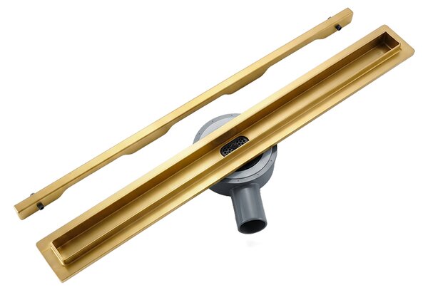 BPS-koupelny Sprchový odtokový žlab DL03 SLIM GL 90 cm, zlatý kartáčovaný