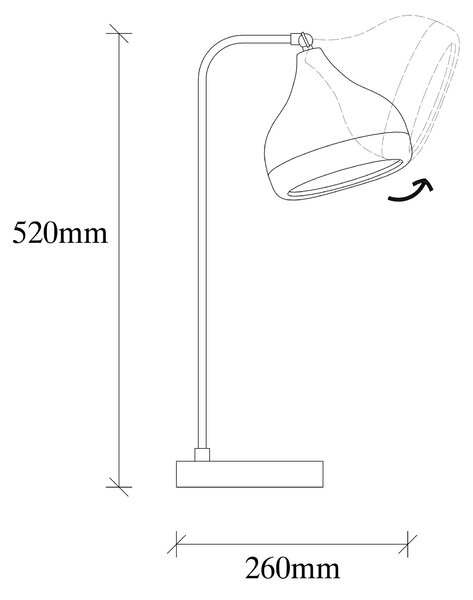 ASIR Stolní lampa YILDO - 6896 černá měď