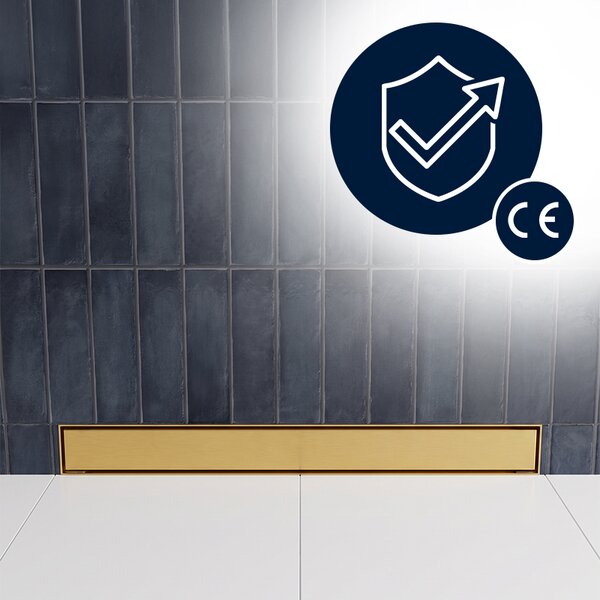 BPS-koupelny Nástěnný odtokový žlab 2in1 DL04 MURAL GL 70 cm, zlatý kartáčovaný