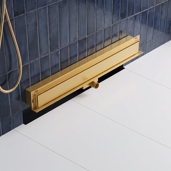 BPS-koupelny Nástěnný odtokový žlab 2in1 DL04 MURAL GL 70 cm, zlatý kartáčovaný